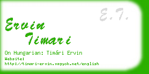 ervin timari business card